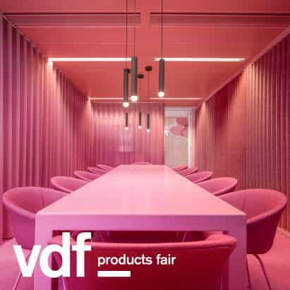 Lensvelt focos muebles de OMA, Richard Hutten y Staat en la feria de productos VDF