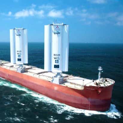 Curso pionero de cartas de buques de carga eólicos para un envío más ecológico