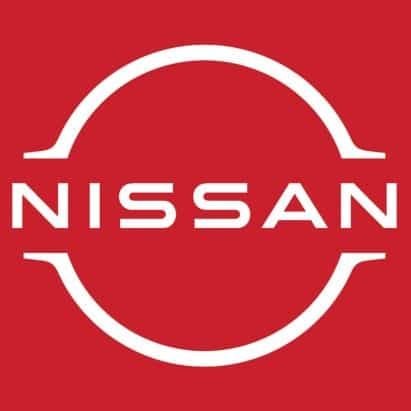 Nissan última marca de coches de despliegue logotipo plana