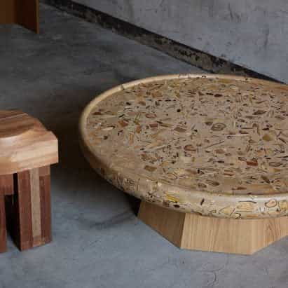 Yuma Kano crea material de ForestBank similar al terrazo a partir de madera inutilizable