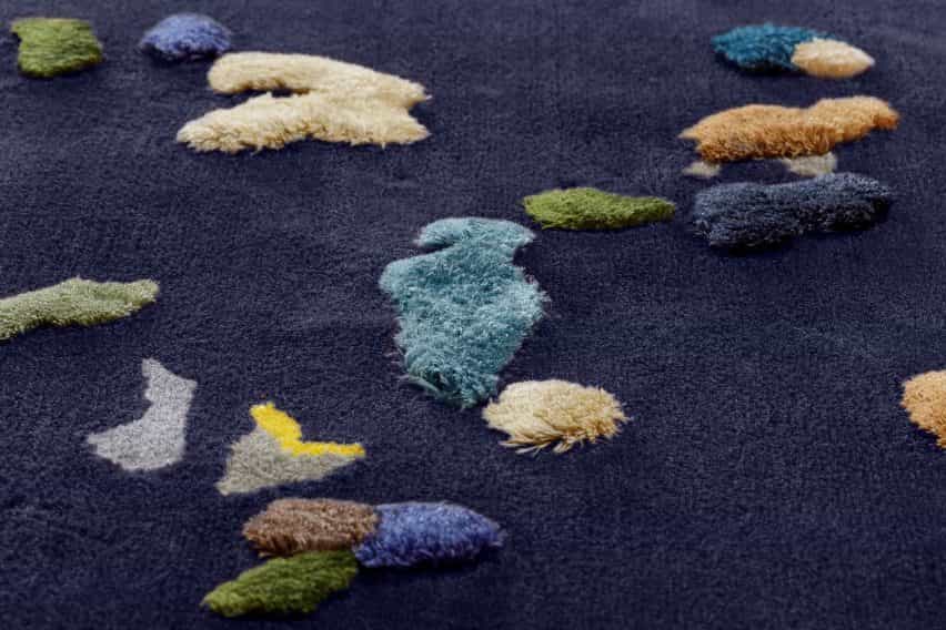 Caos azul alfombra por Audrone Drungilaite
