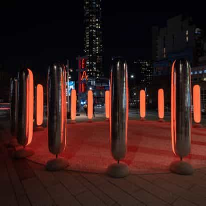 Pilares inflables pulso con luz para fomentar la respiración profunda en Brooklyn