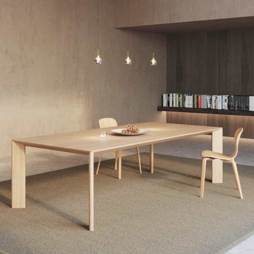 Mesa de roble Foro by Viccarbe en un comedor