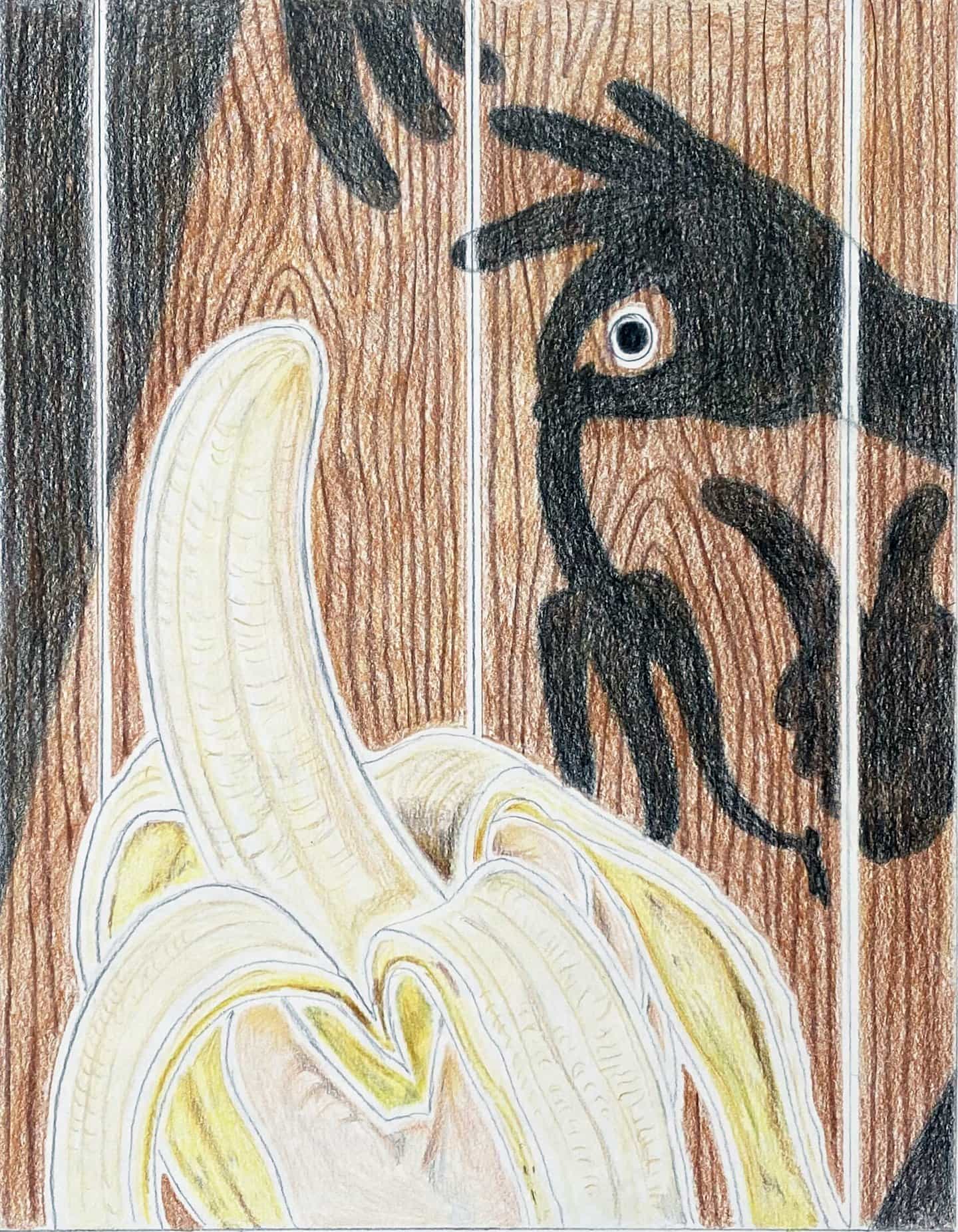 Milly Peck: Pratfall (plátano), 29 x 42cm. Imágenes cortesía del artista y VITRINE (Copyright © Milly Peck, 2020)
