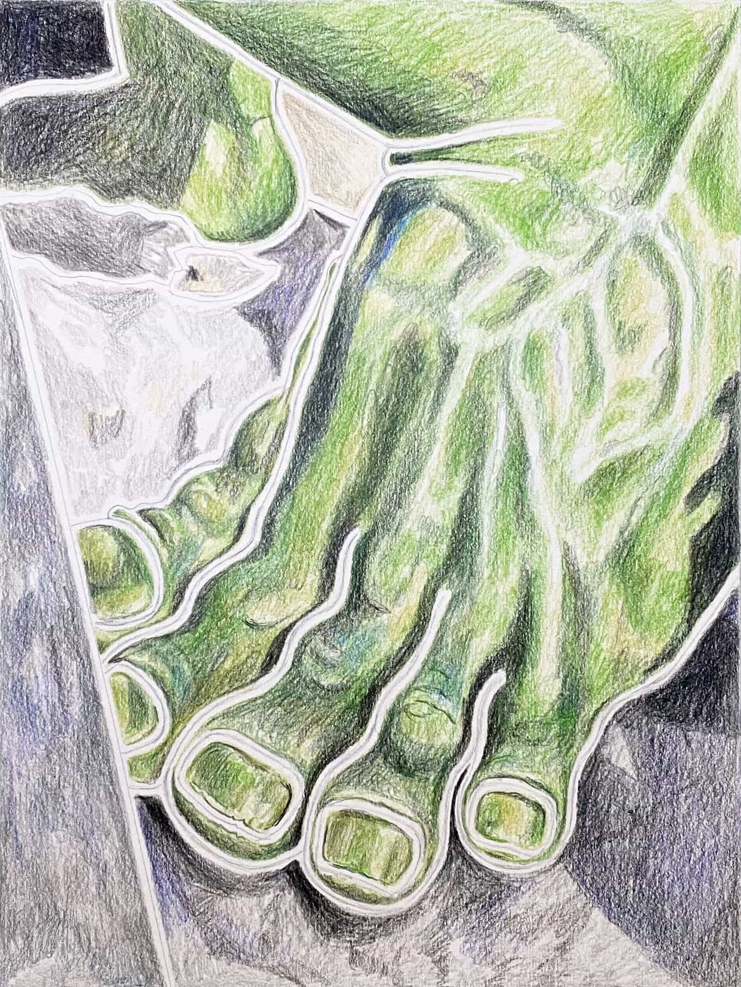 Milly Peck: Los pies de Hulk, 42 x 53 cm. Imágenes cortesía del artista y VITRINE (Copyright © Milly Peck, 2021)