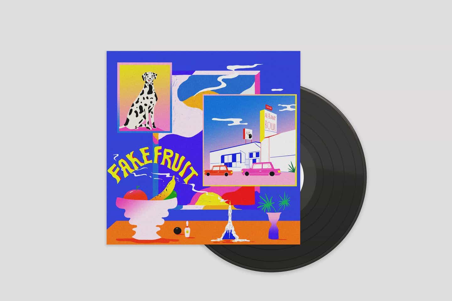 Pamela Guest: Ilustración de la portada del álbum Fake Fruit (Copyright ©Fake Fruit, 2021)