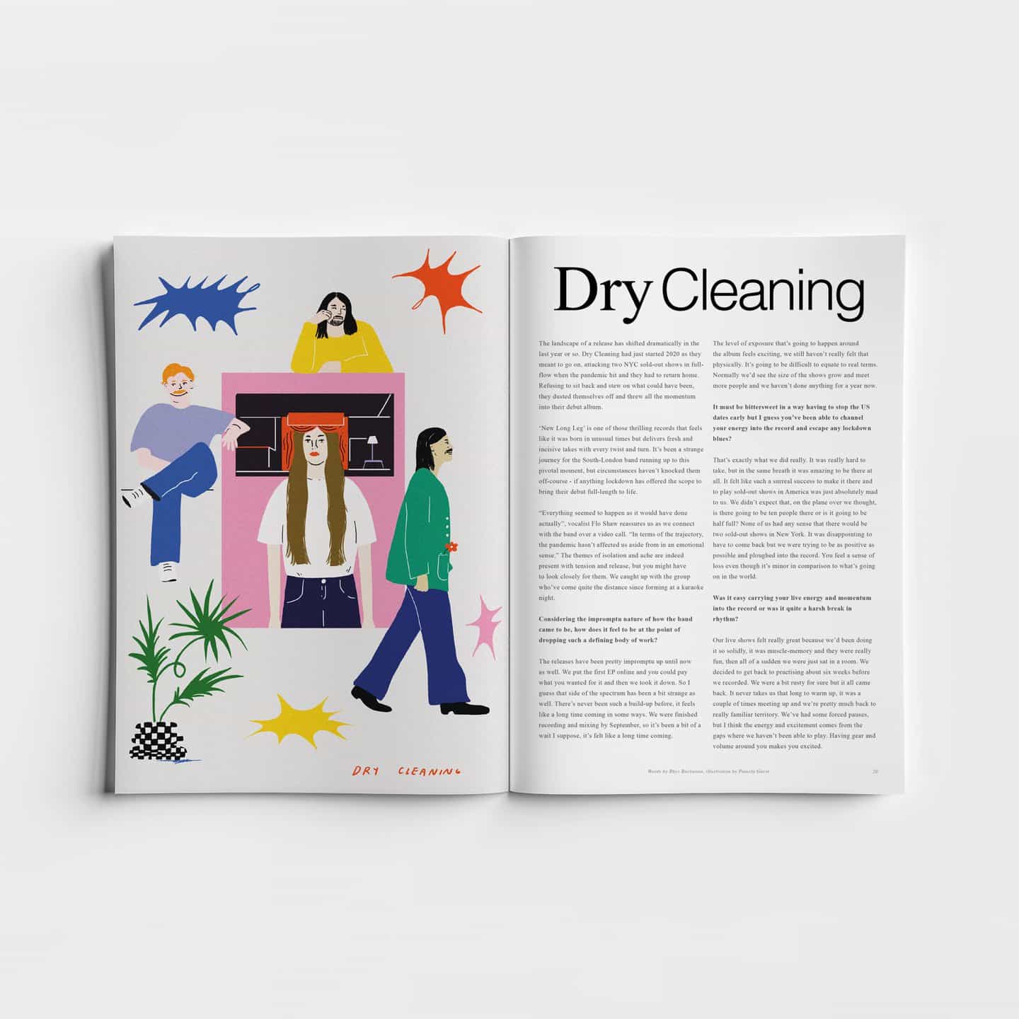 Pamela Guest: Ilustración artística para la revista So Young, Dry Cleaning (Copyright © So Young Magazine, 2021)