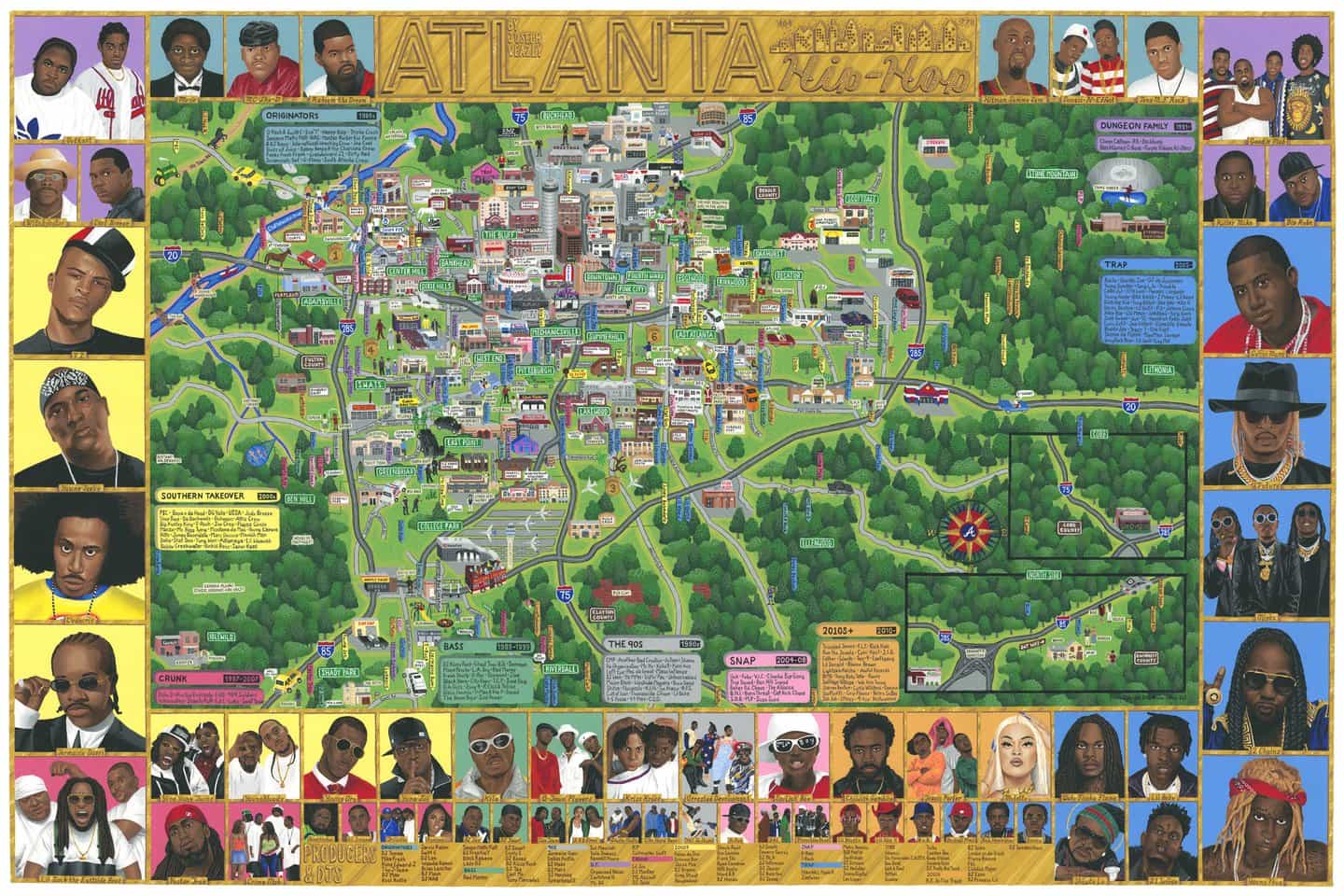 "Una obra de arte icónica para la ciudad": Veazey Studio lanza The Atlanta Rap Map