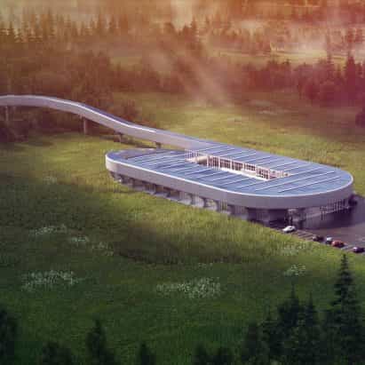 Diseños grandes Centro de Certificación Virgen Hyperloop para West Virginia