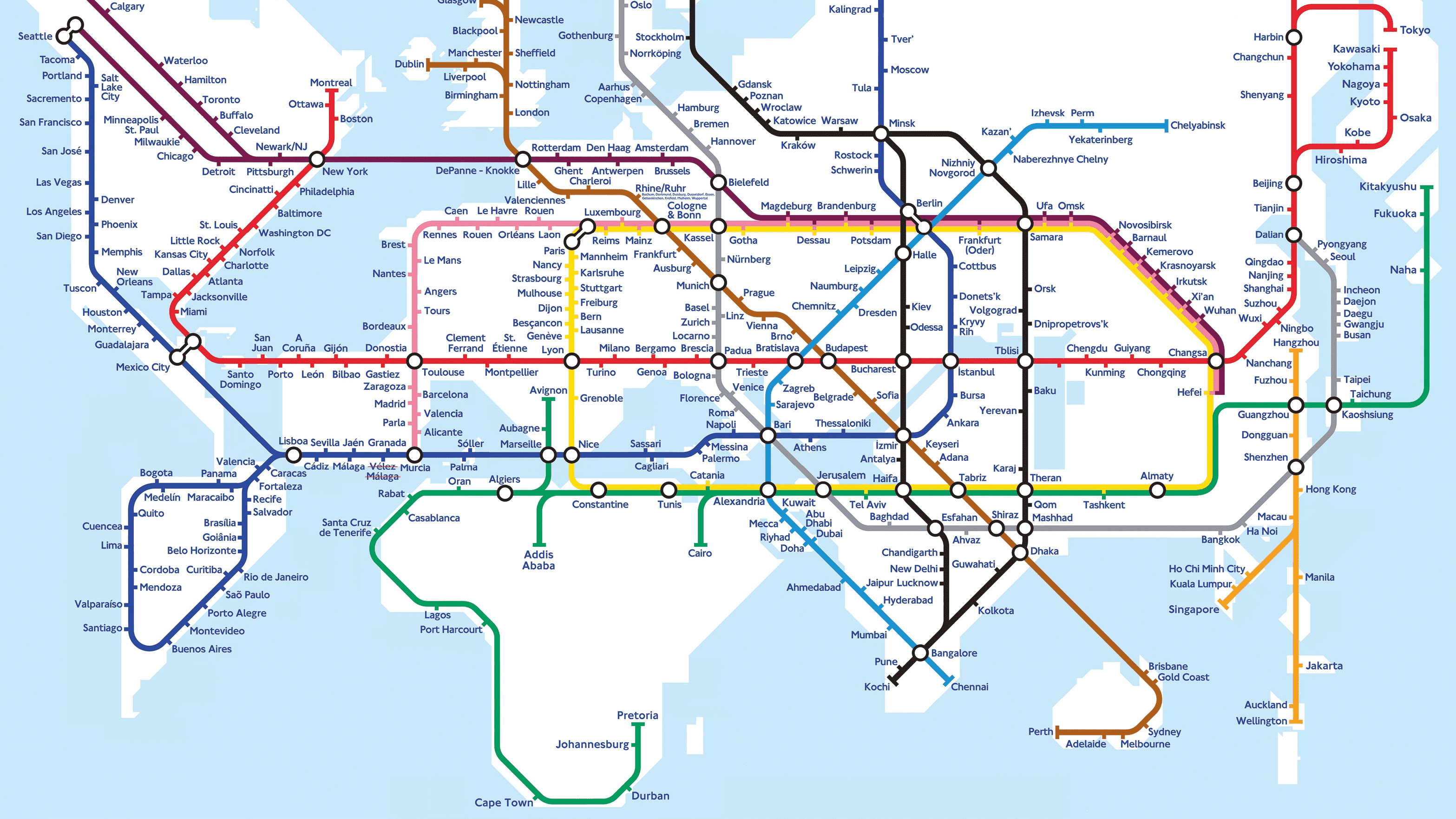 mapa del mundo tren molesta casi todo el mundo