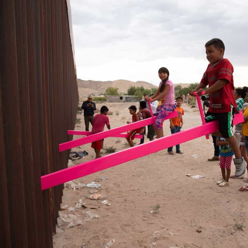 balancines muro fronterizo entre Estados Unidos y México, EE.UU., México, Rael San Fratello