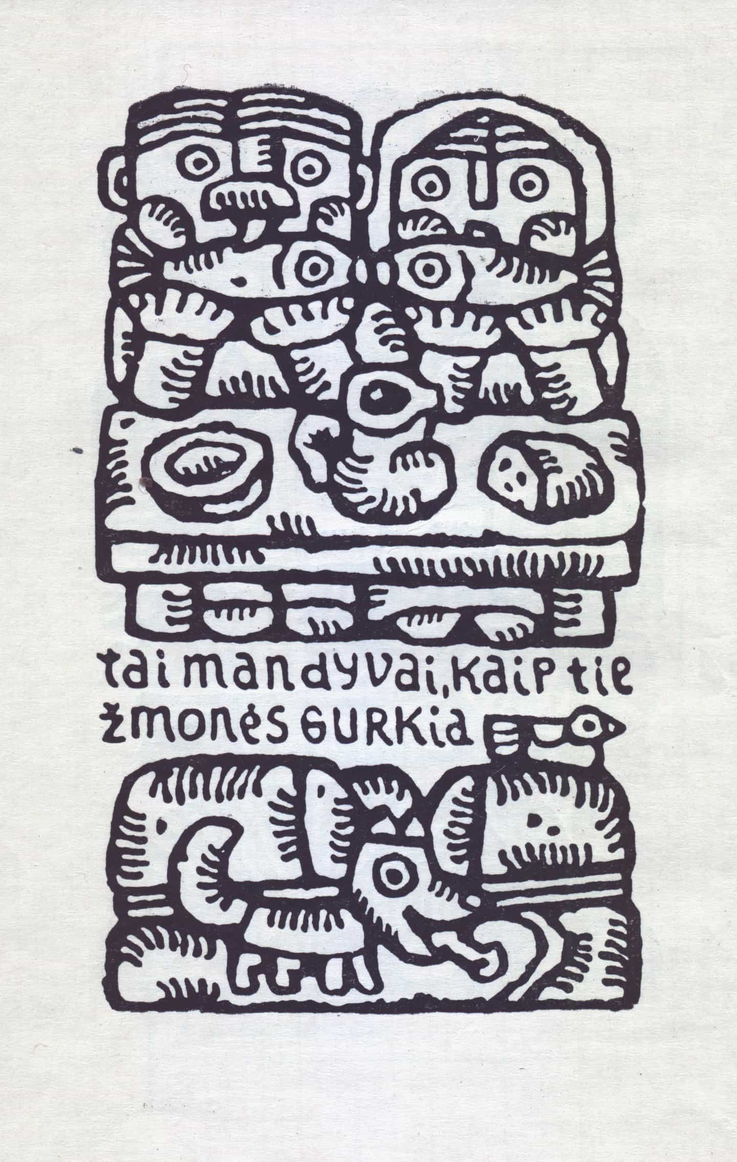 Mozaika: Algirdas Steponavicius en el libro Sepetys repetys de Leonardas Sauka, 1965 (Todos los derechos de las ilustraciones pertenecen a sus autores)