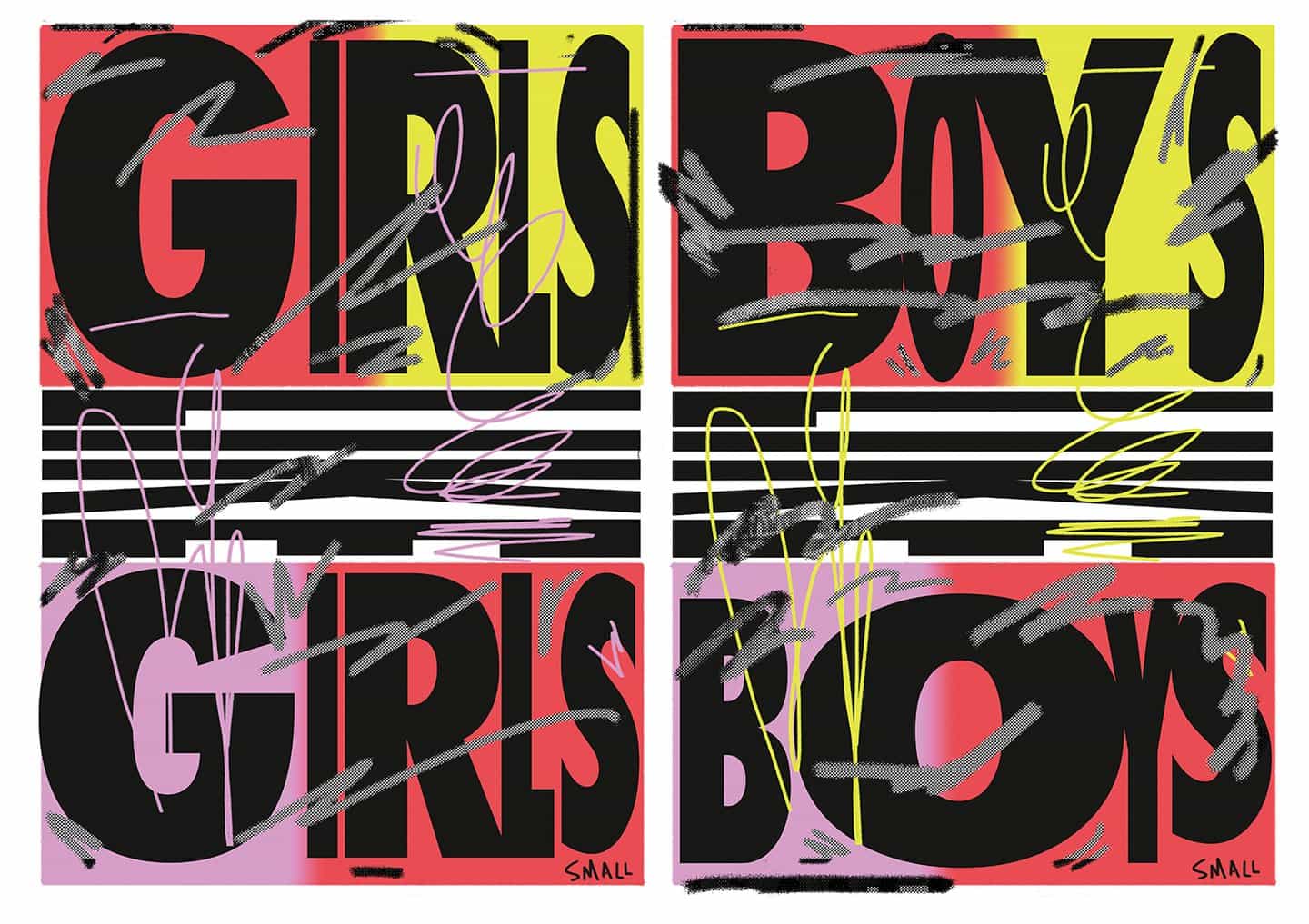 Ejemplos del trabajo de Kris hasta la fecha: Girls Like Girls / Boys Like Boys, 2019 (Copyright © Kris Andrew Small, 2019)