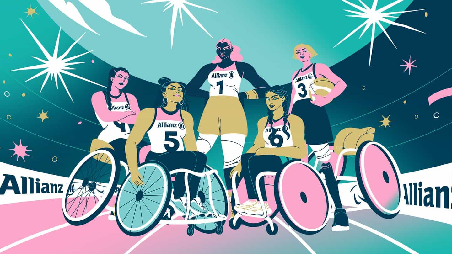 Baloncesto en silla de ruedas, ilustrado por Boomranng