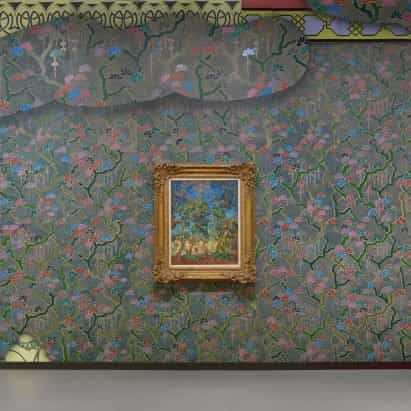 Laura Owens cubre la exposición de Vincent Van Gogh con un colorido papel pintado pintado a mano