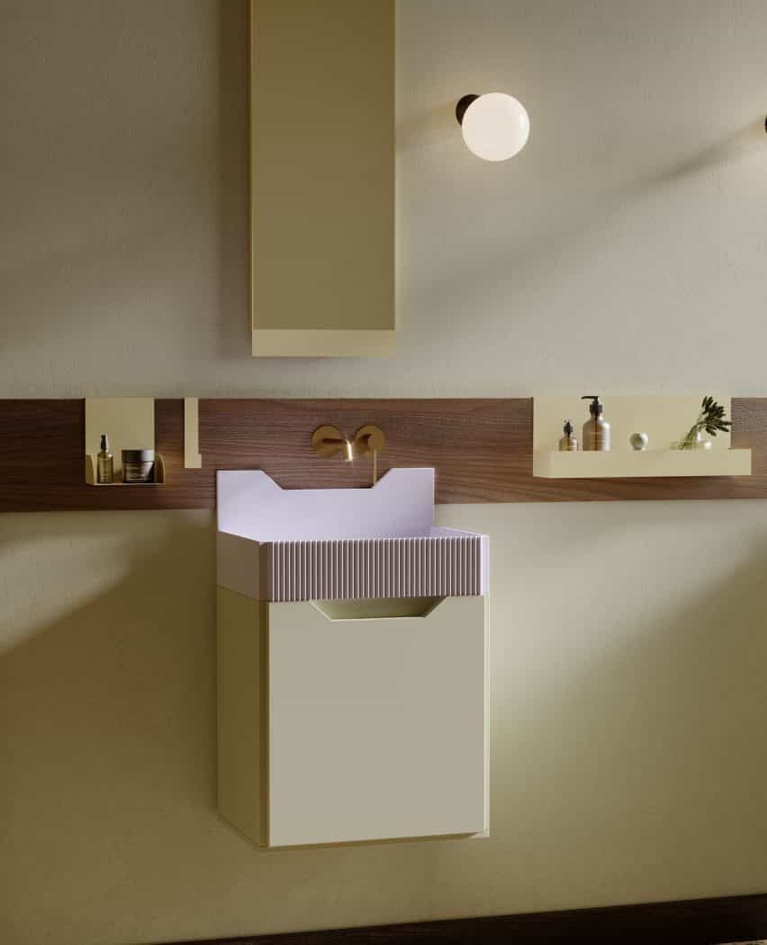 lavabos de baño friso por Marcante Testa para Ex.t