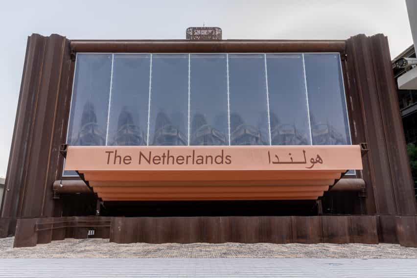 Exterior del pabellón de los Países Bajos en la Expo 2020 Dubai