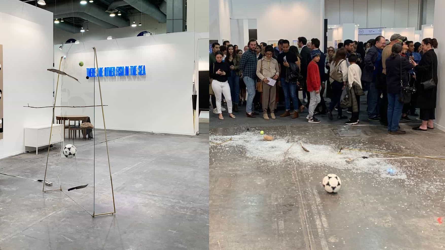 crítico de arte destruye $ 20.000 escultura con una lata de Coca-Cola