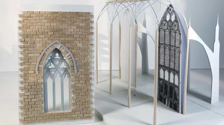 Modelos arquitectónicos de madera creados por estudiantes en el Taller de Iconos Arquitectónicos de Madera