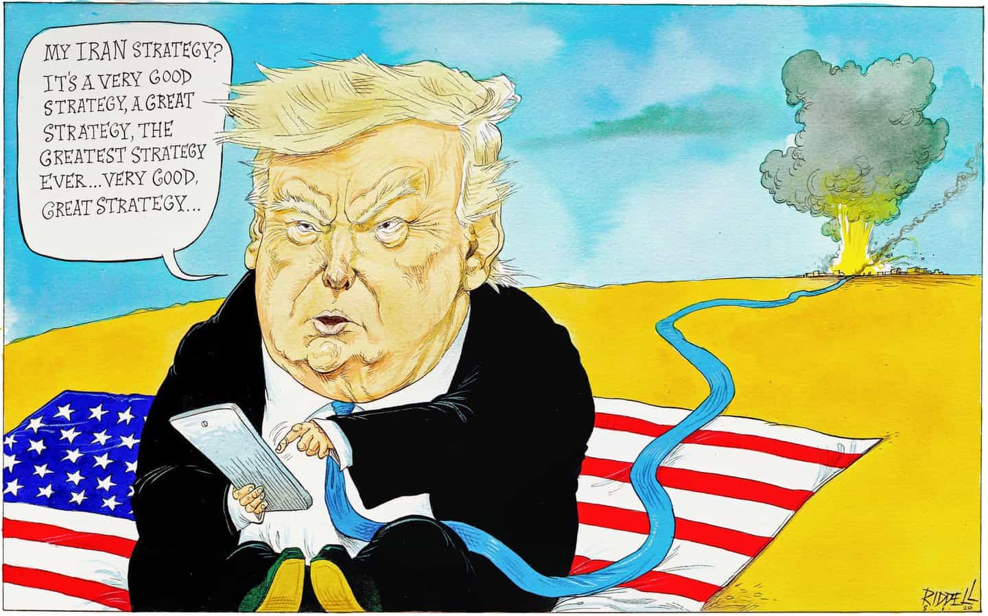 Chris Riddell por The Observer en las mejores caricaturas políticas de Gran Bretaña 2020 (Copyright © Hutchinson, 2020)