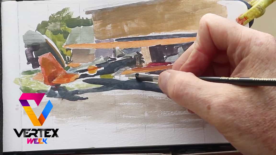 Vertex Week: pinta un biplano plein air con James Gurney