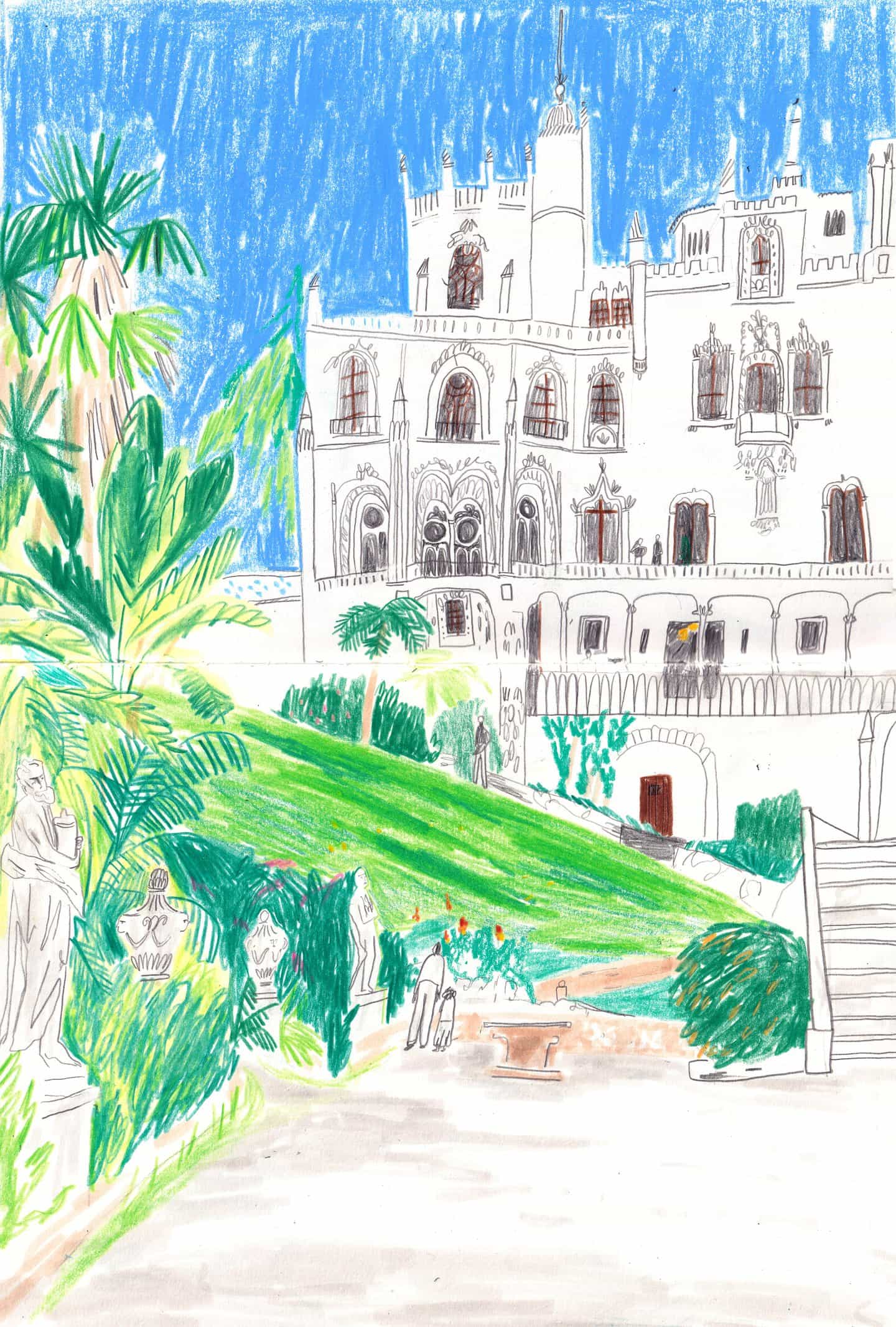 Cuaderno de dibujo de la Quinta da Regaleira en Sintra, Portugal