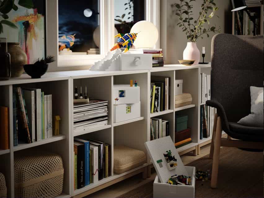 IKEA y Lego liberación Bygglek cajas de almacenamiento que doblar como la construcción de bases