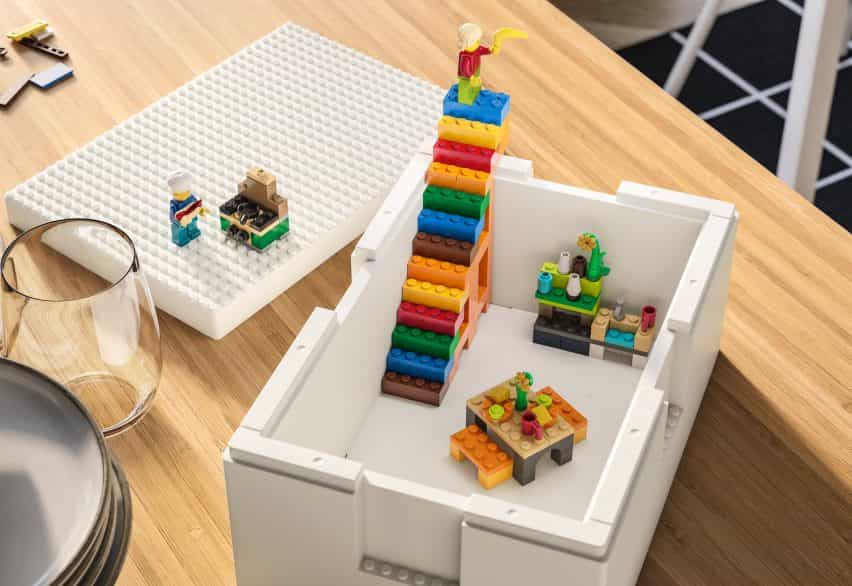 IKEA y Lego liberación Bygglek cajas de almacenamiento que doblar como la construcción de bases