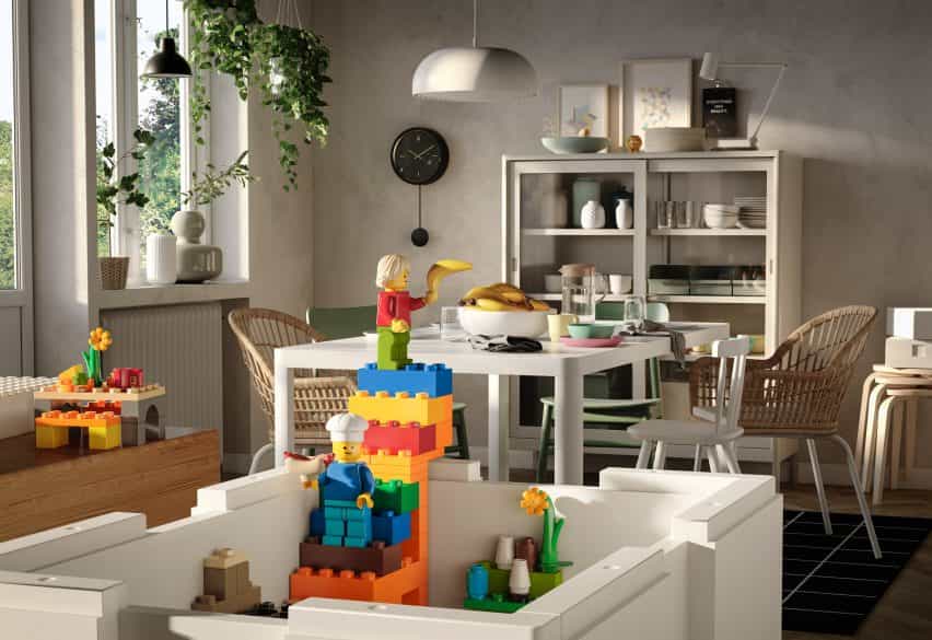 IKEA y Lego liberación Bygglek cajas de almacenamiento que doblar como la construcción de bases