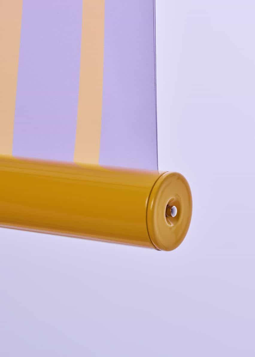 Extremo metálico amarillo del tapiz solar transparente de Marjan van Aubel
