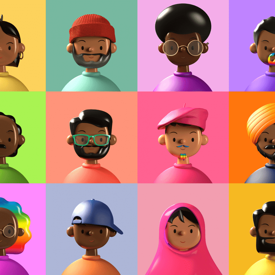 Una biblioteca diversa de 3D avatares para inspirar su creatividad