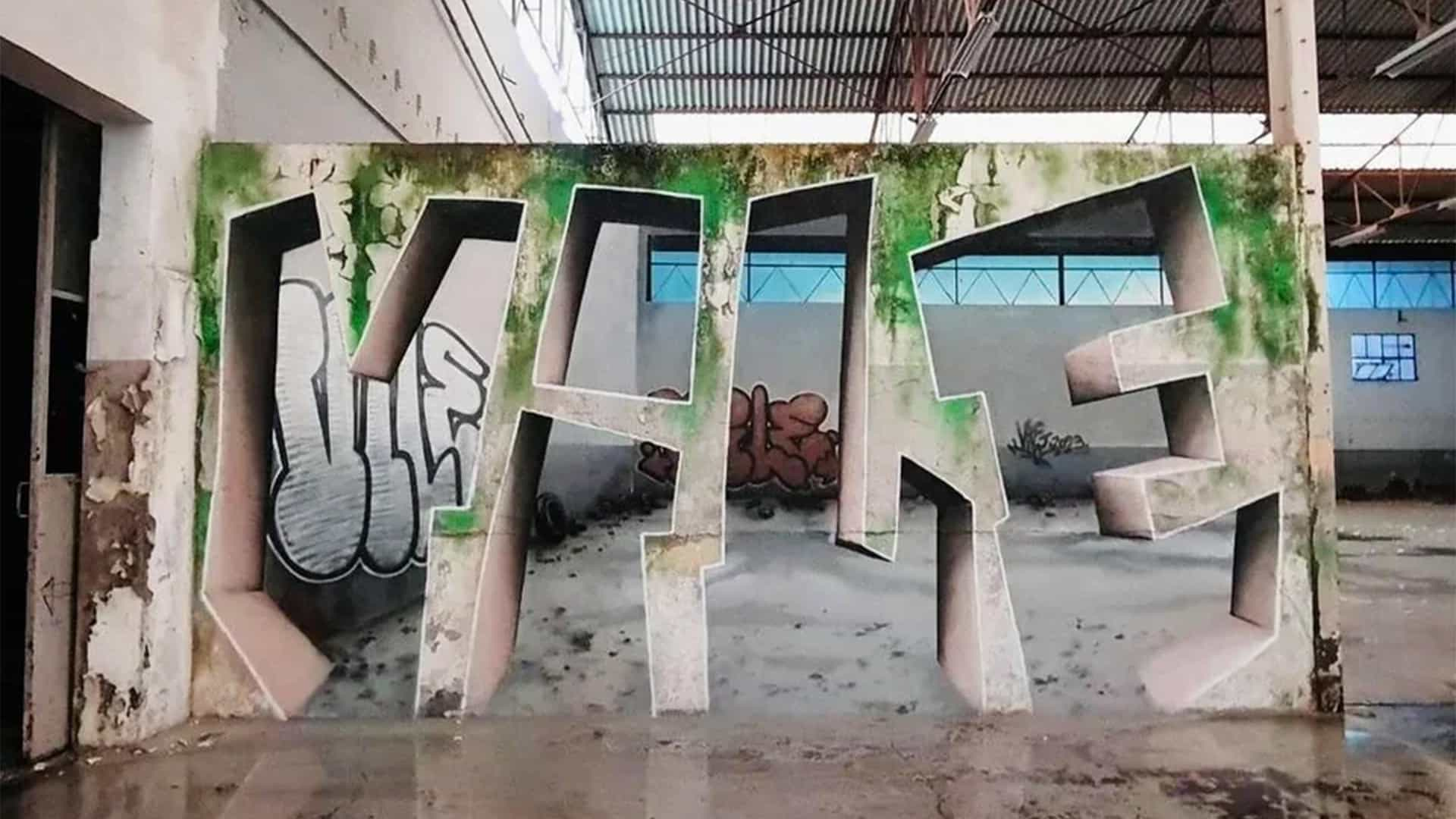 No puedo superar este asombroso graffiti de ilusión óptica