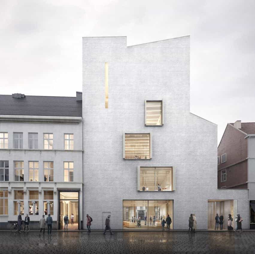 Render de la ampliación del Museo del Diseño de Gante