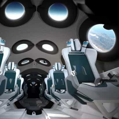 Seymourpowell diseños de cabina de la nave espacial Virgin Galactic para Maximizar vistas de la Tierra